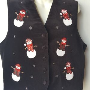 Karen Scott Ugly Christmas Vest Black Knit Size L